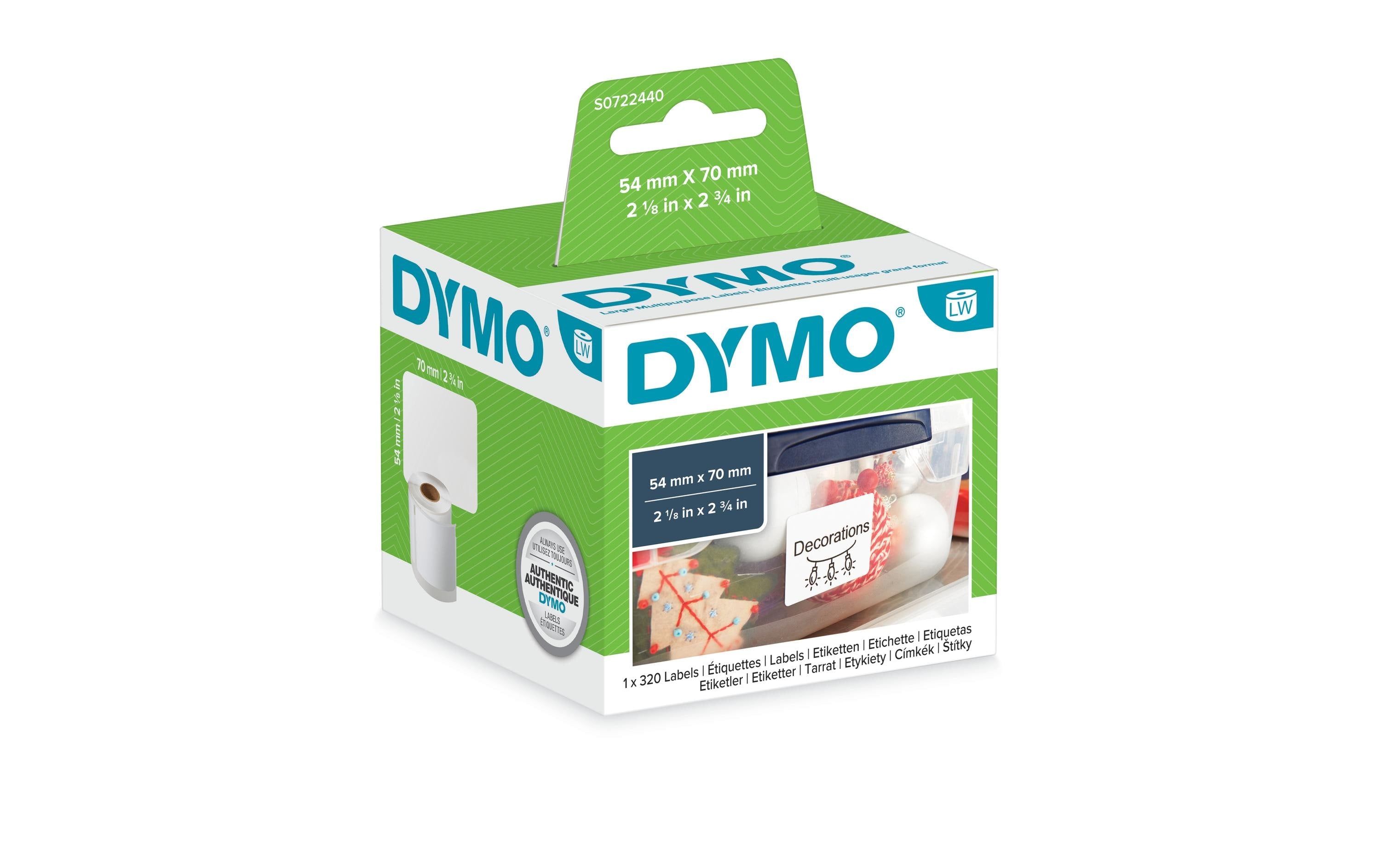 Dymo Disketten-Etiketten 54x70mm, weiss