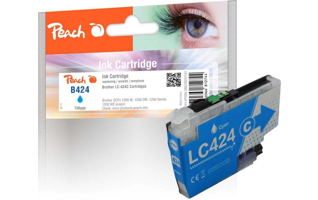 Peach Tinte Brother LC-424 Cyan