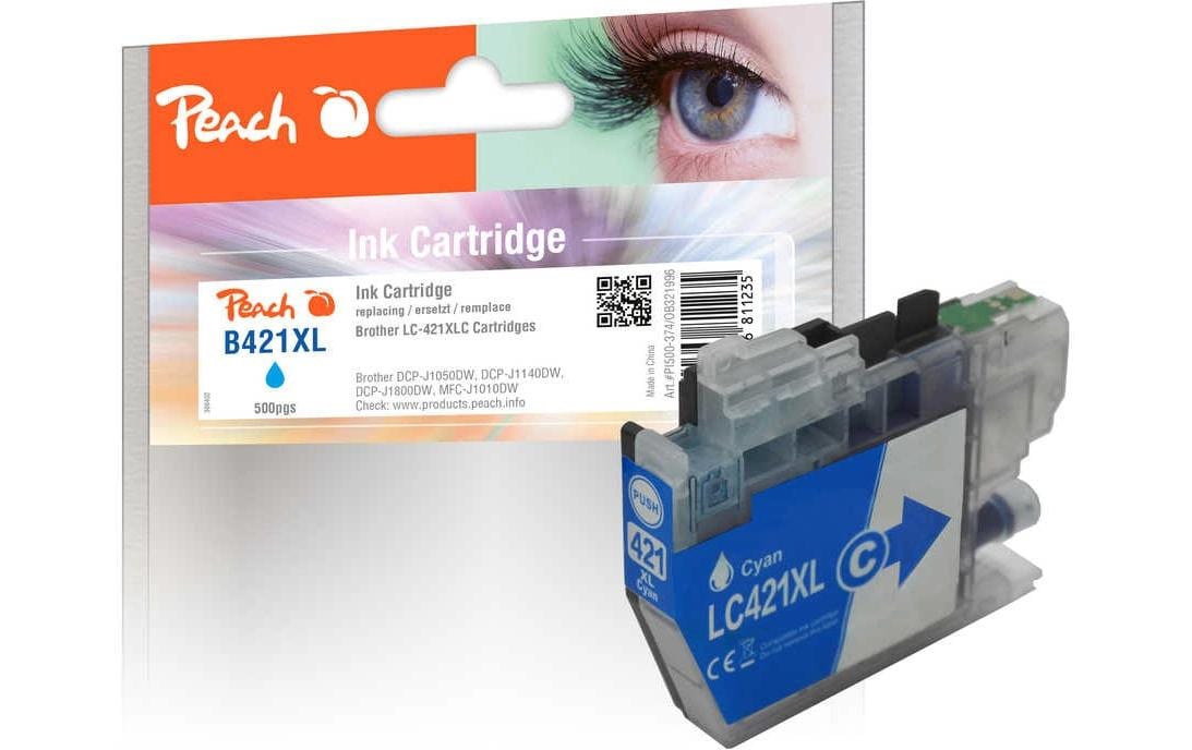 Peach Tinte Brother LC-421XL Cyan