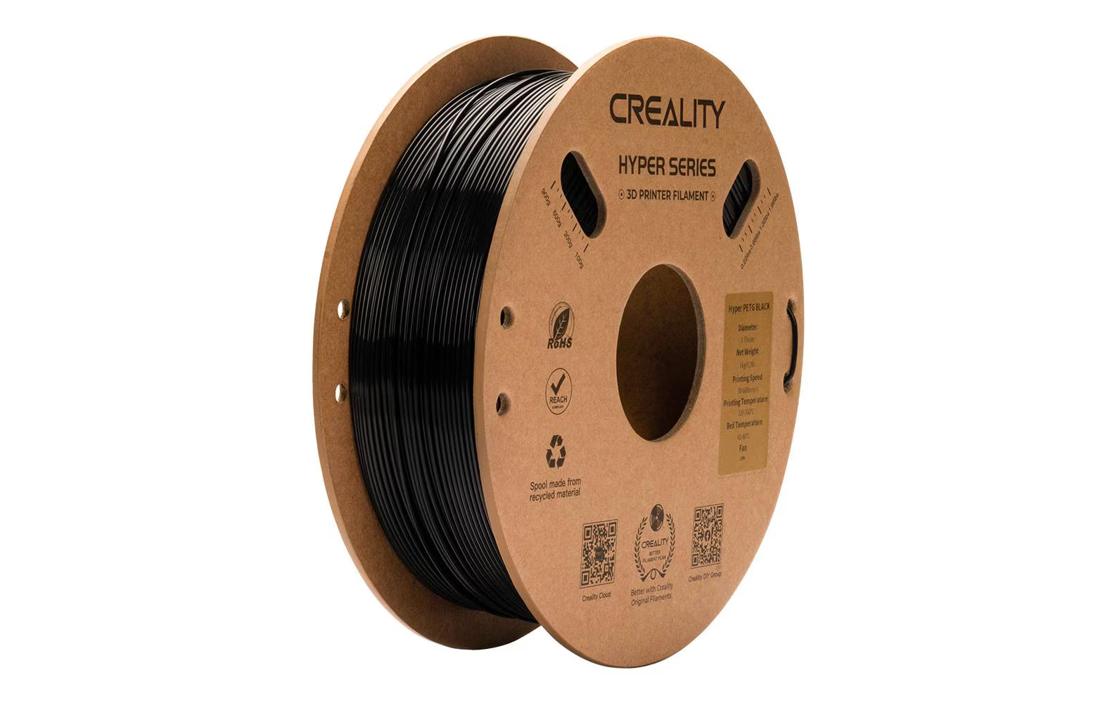 Creality, Filament PETG Hyper Schwarz, 1.75