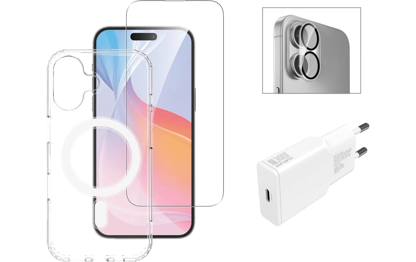 4SMARTS 3in1 Set, Glas, Cover, Charger