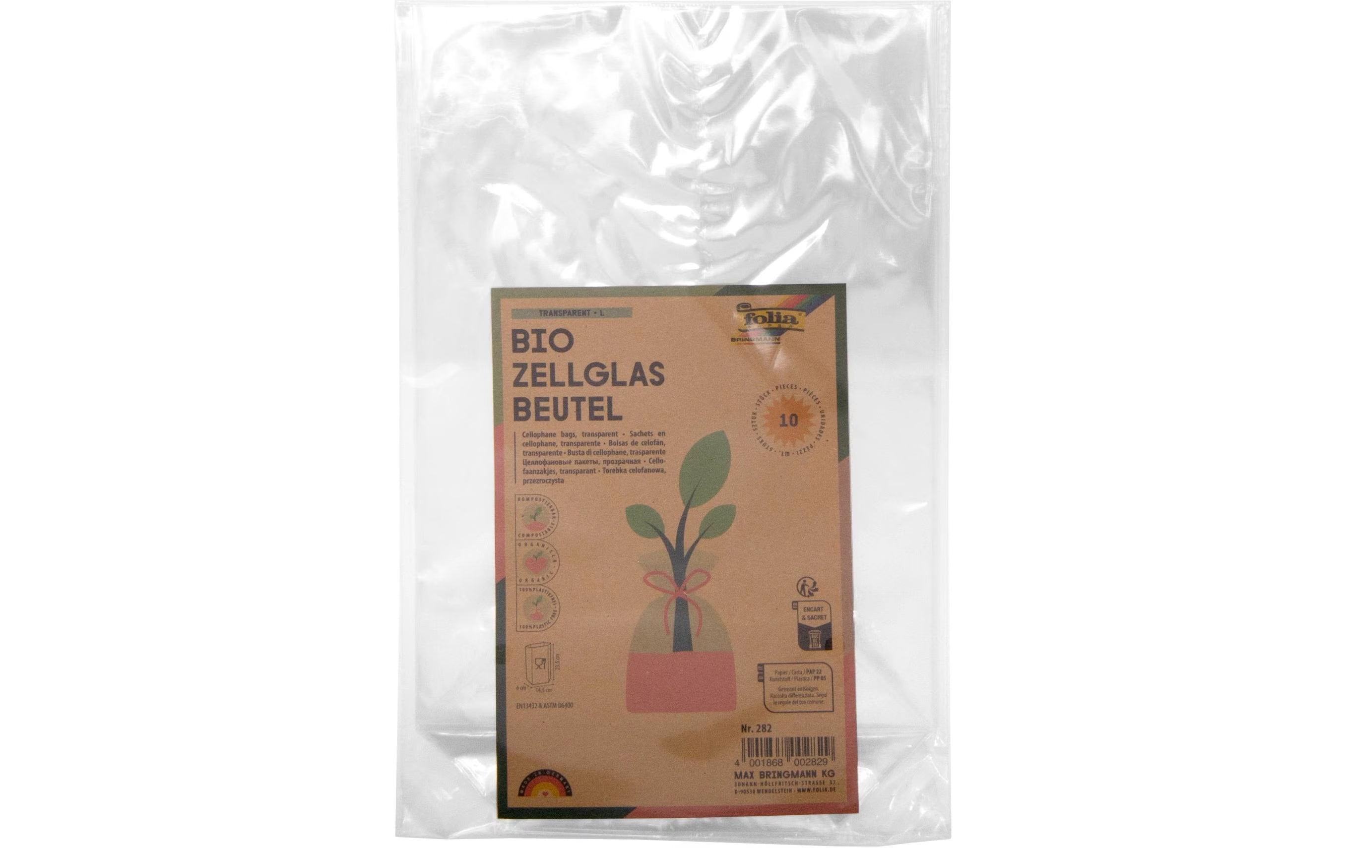 Folia Klarsichttüte Bio mit Boden