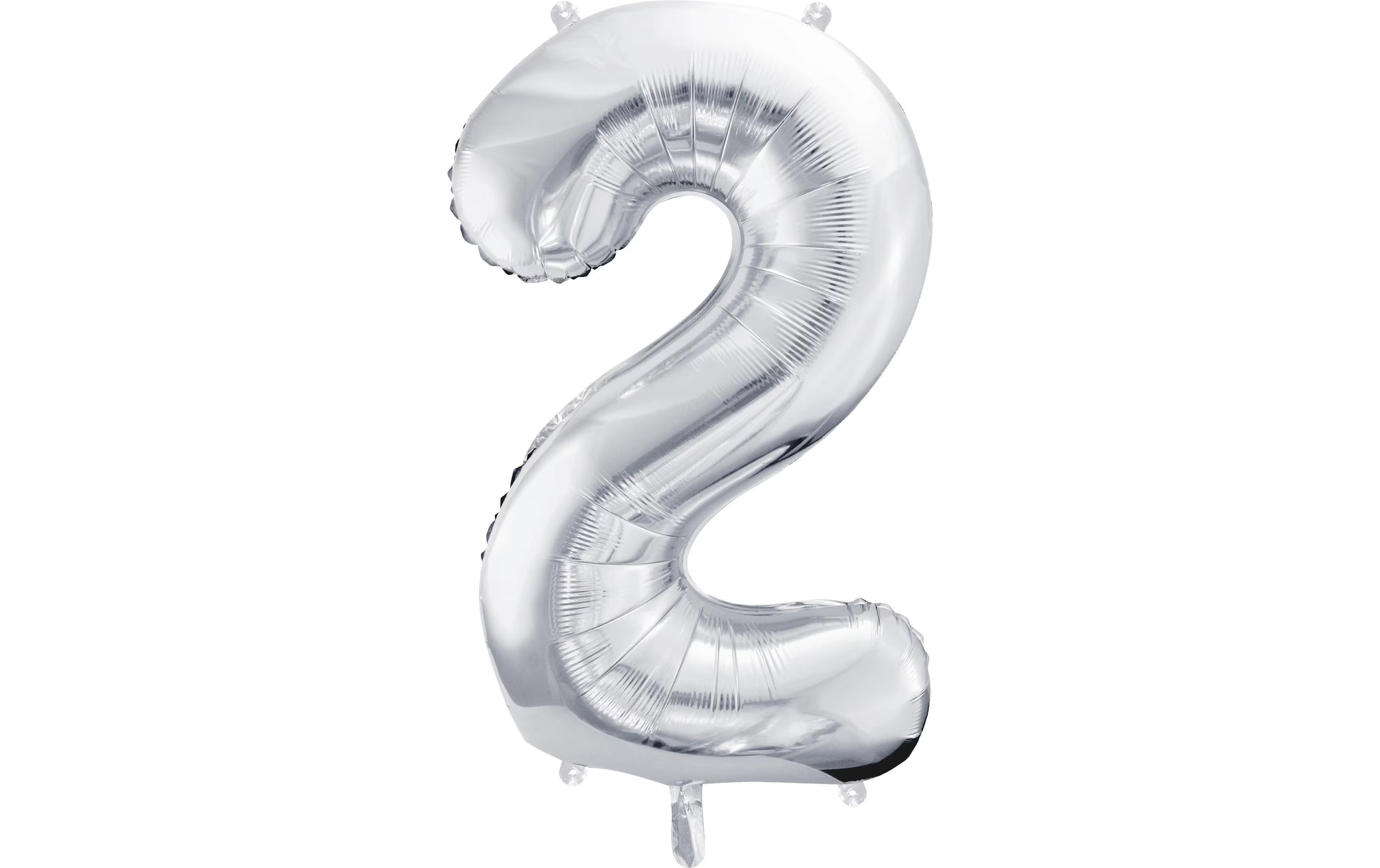 Partydeco Folienballon Zahl 2 gross
