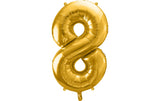 Partydeco Folienballon Zahl 8 gross