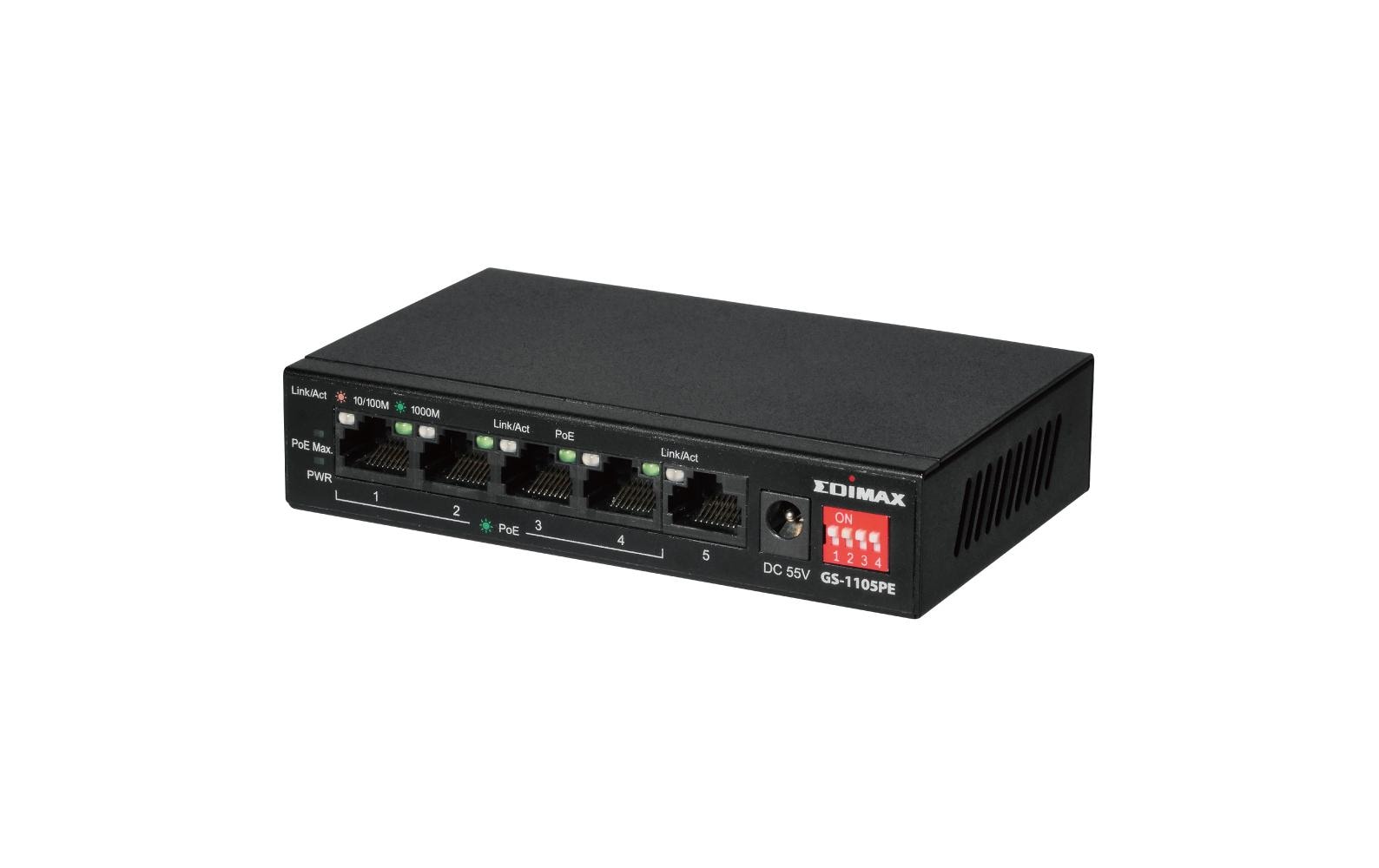 Edimax GS-1105PE: 5 Port GE PoE+ Switch
