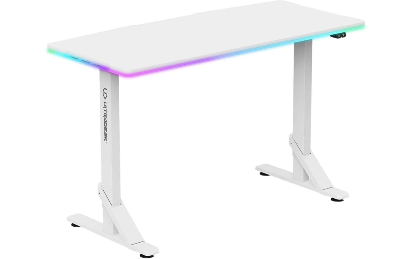 Ultradesk Iron Weiss LEDGaming Table
