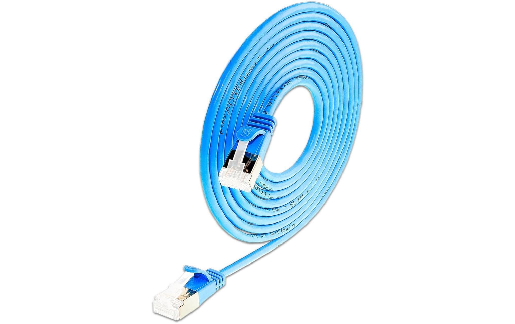 SLIM Patchkabel: 15cm, blau, 50-Pack