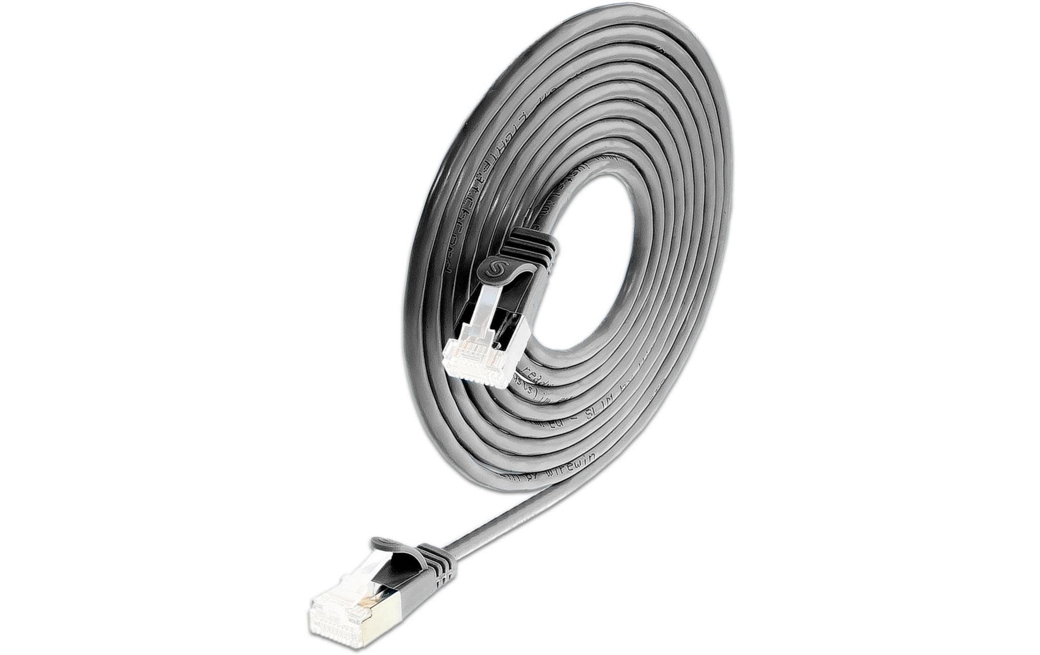 SLIM Patchkabel: 15cm, schwarz,50-Pack