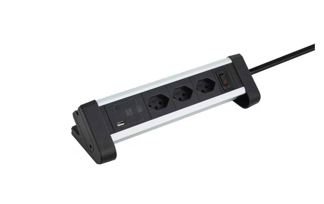 ALU DESKTOP 3xT12 / 1x USB-A / 1x USB-C /sz