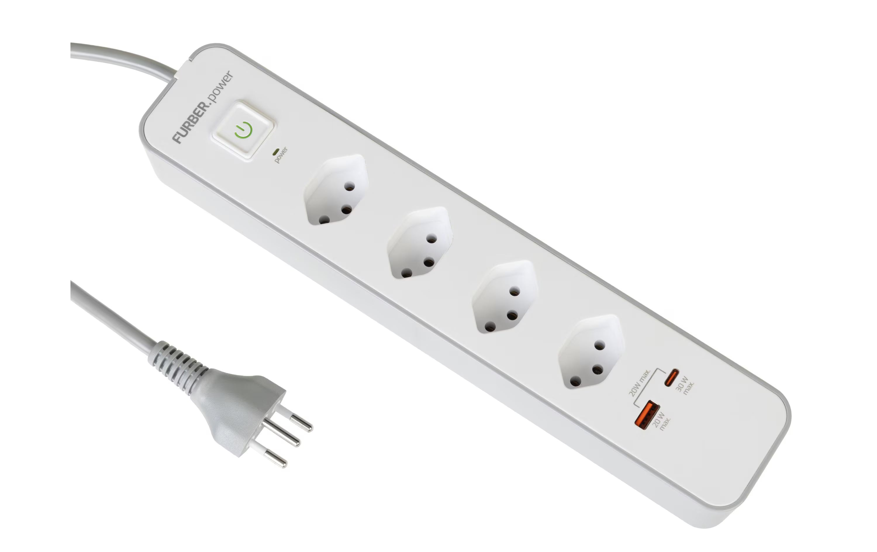 FURBER.power, Steckdosenleiste 4 x T13, USB