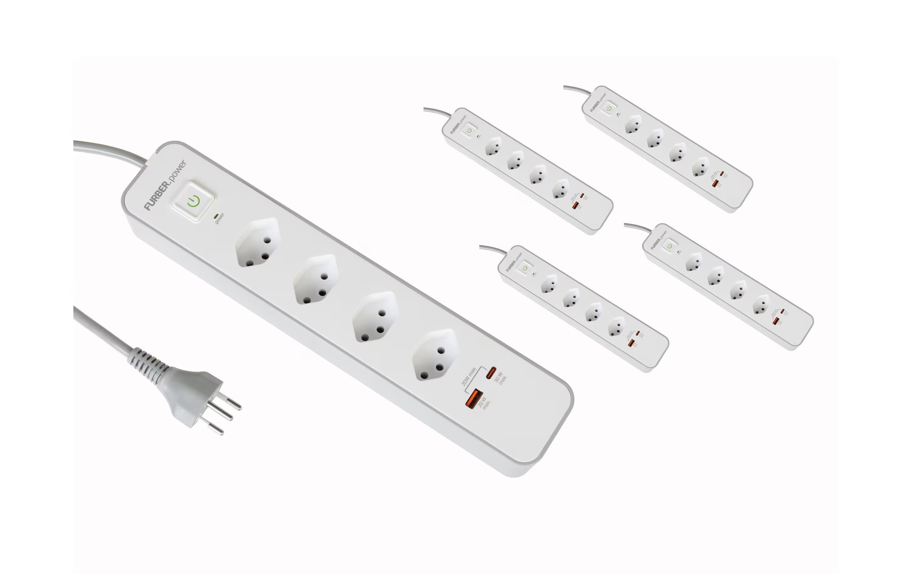FURBER.power, Steckdosenleiste 4 x T13, USB