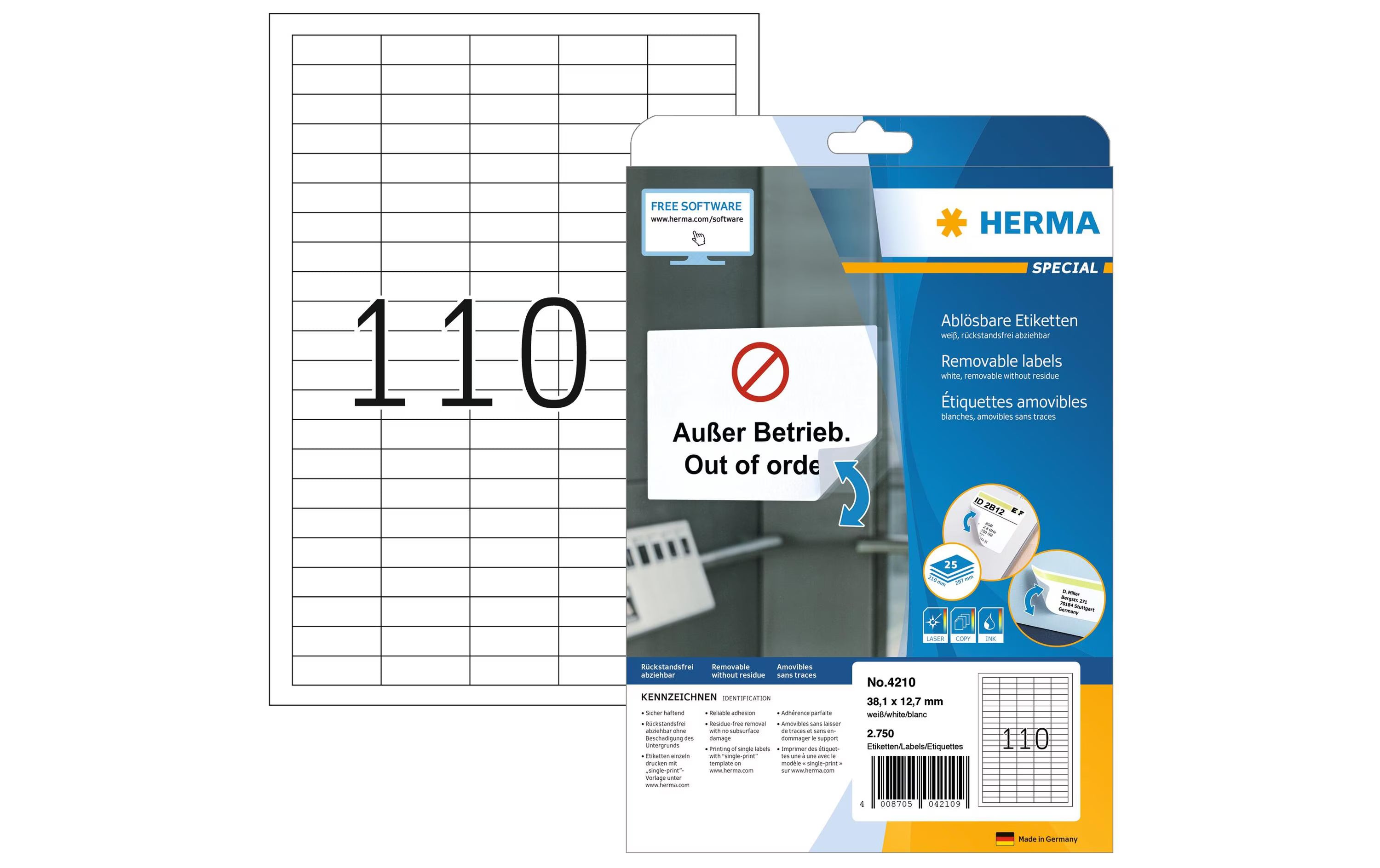 Herma Universaletiketten 4210 ablösbar,