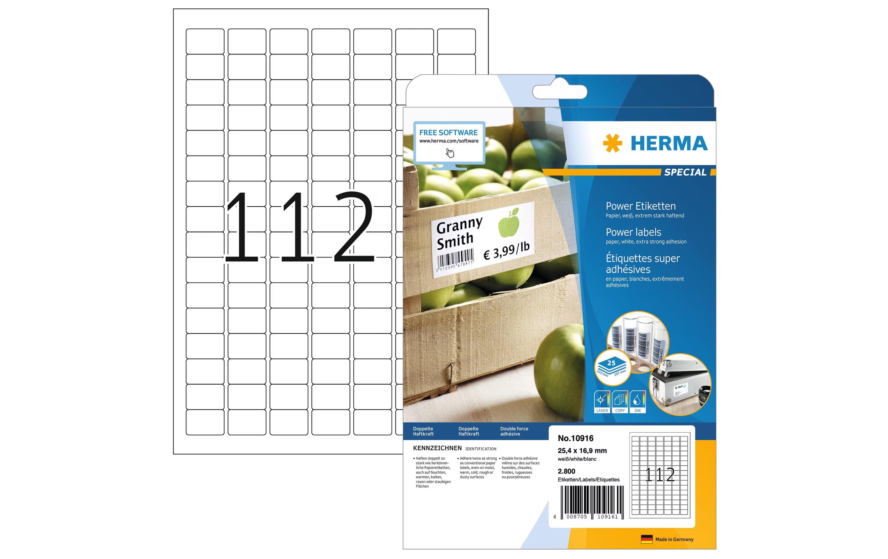 Herma Power-Etiketten 10916 25.4x16.9mm