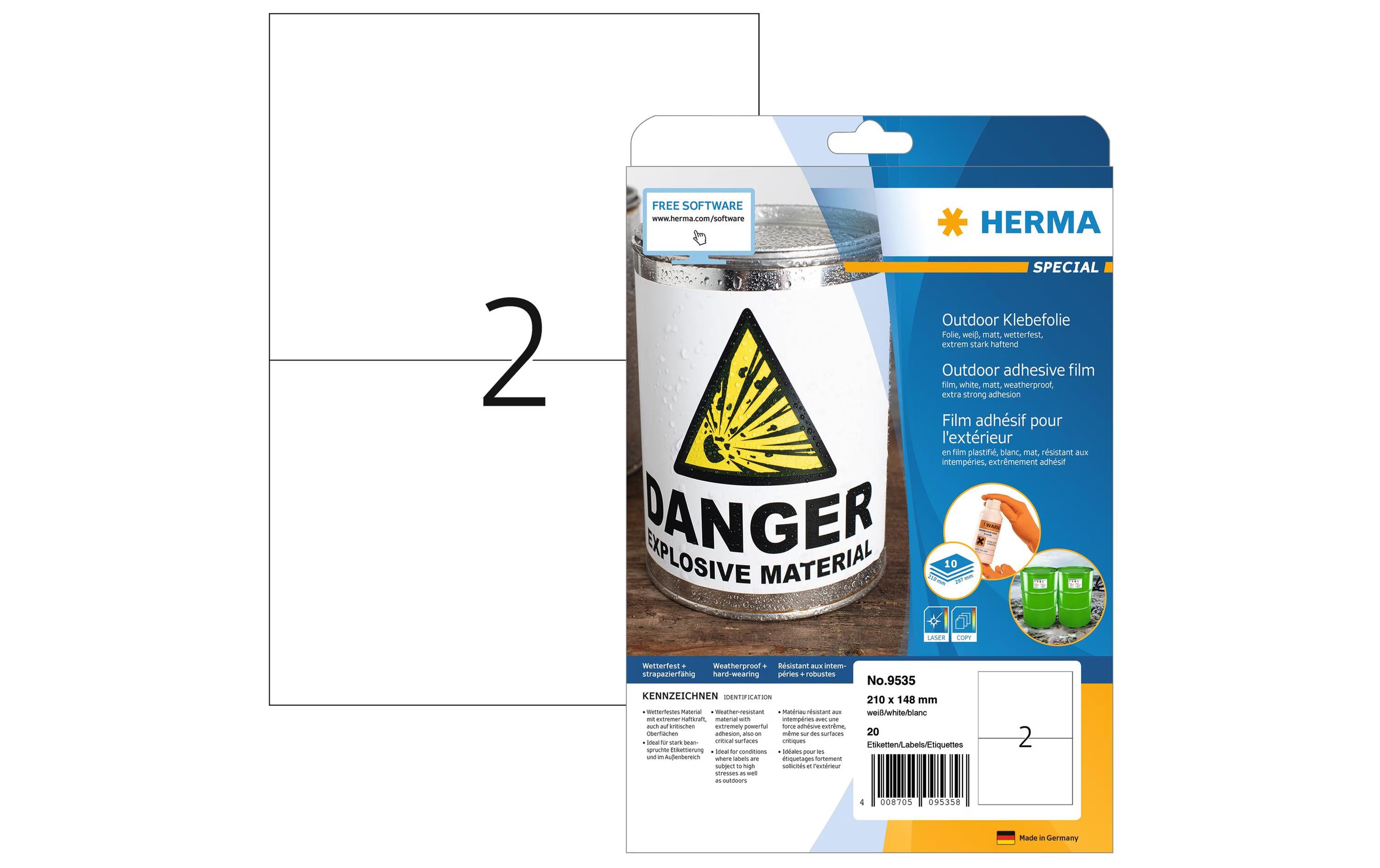 Herma Wetterf. Outdoor-Folienetiketten 9535