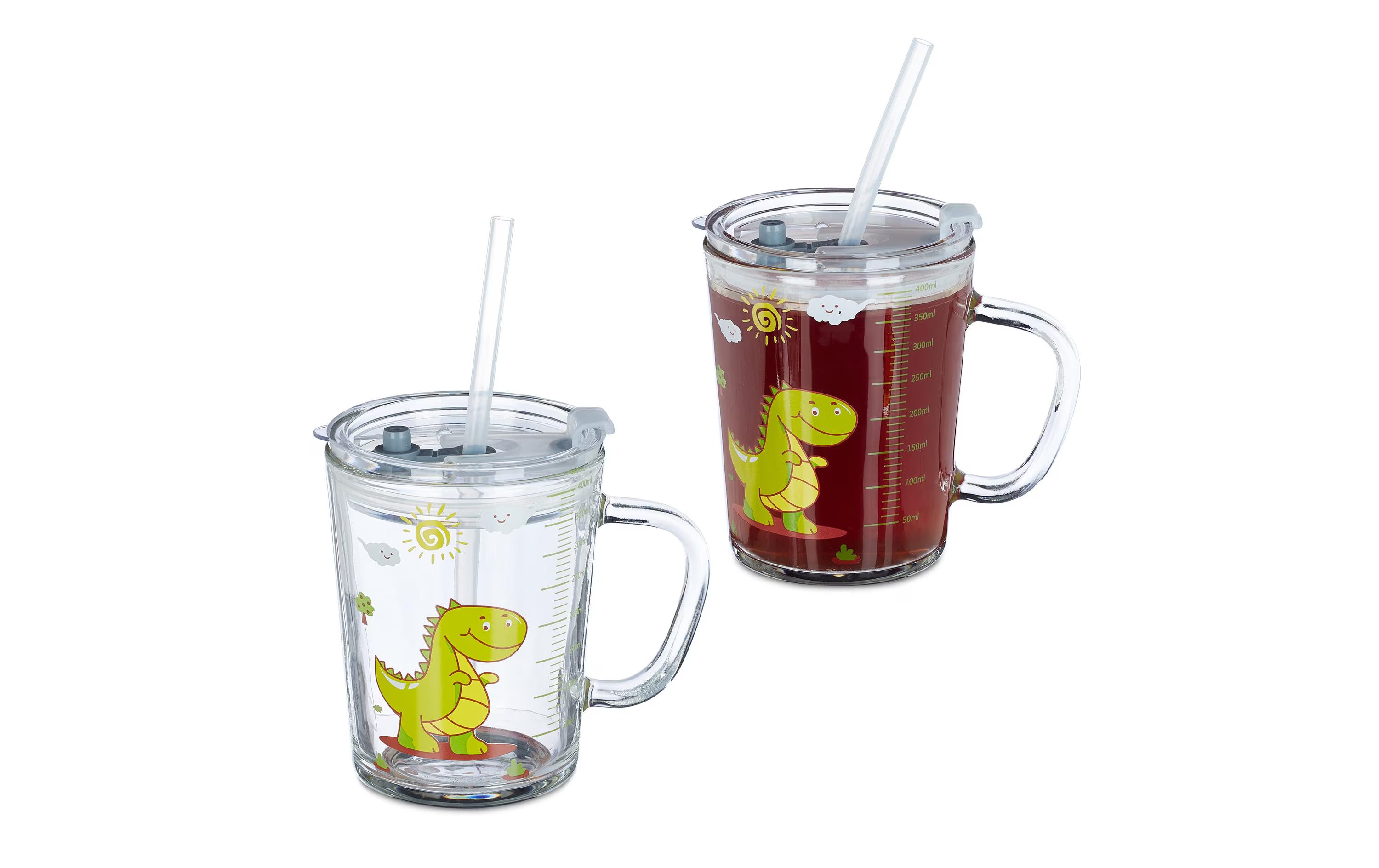 relaxdays Kindergläser Dino 400ml