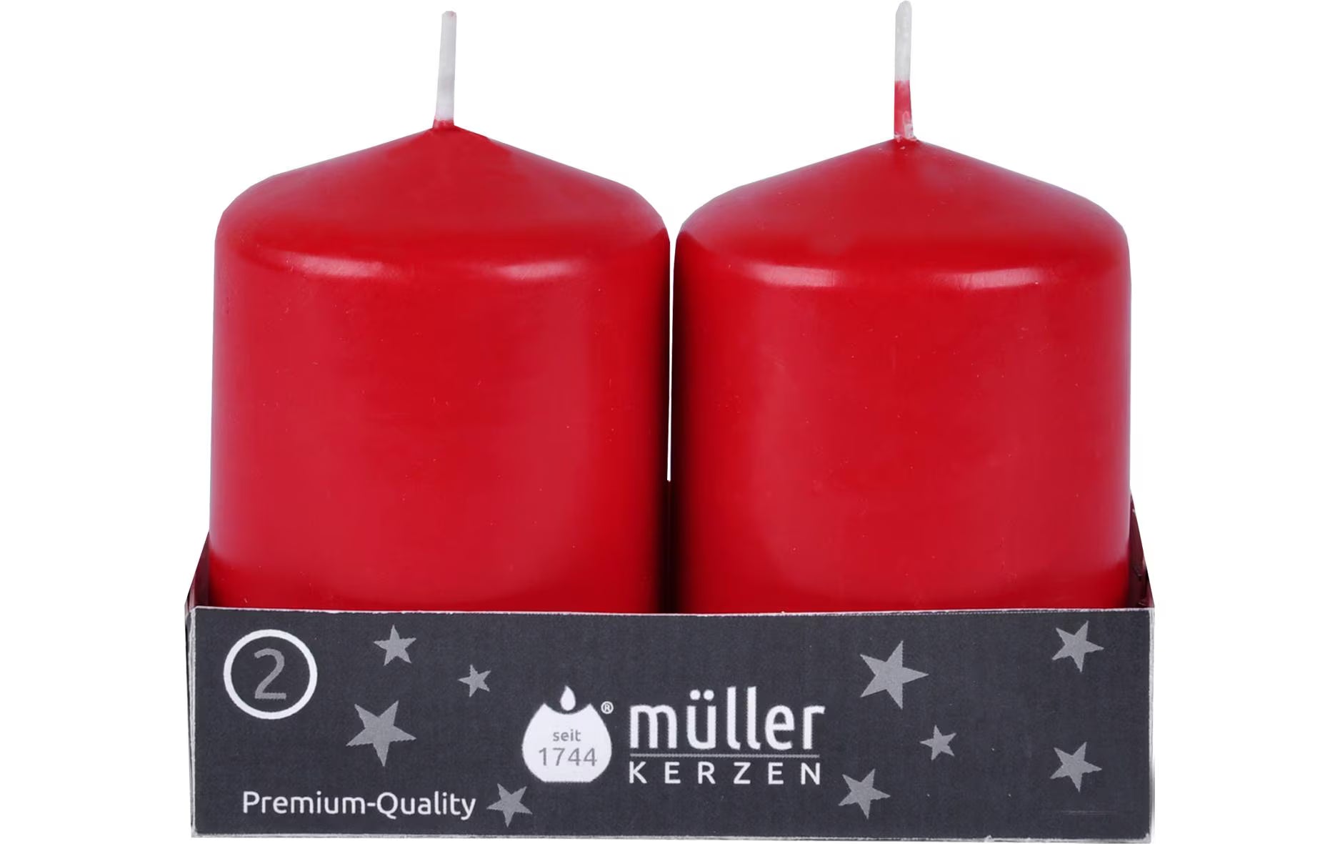 müller Kerzen, Weihnachtskerze Rot, 2 Stüc