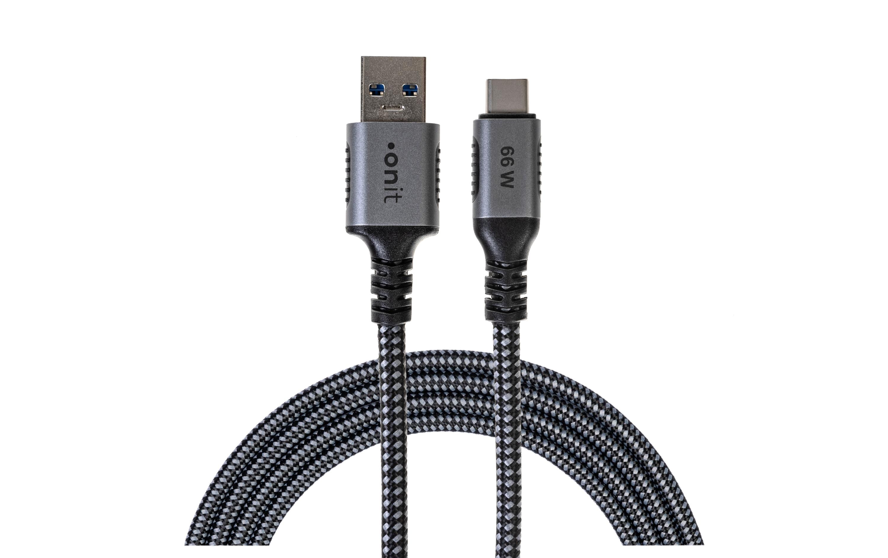 onit USB-Kabel A-C schwarz/grau 1m