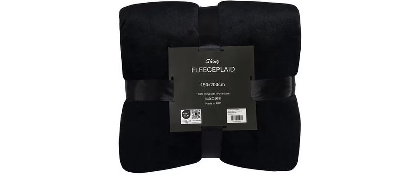 Flair Flanelldecke Shiny 150x200 Schwarz
