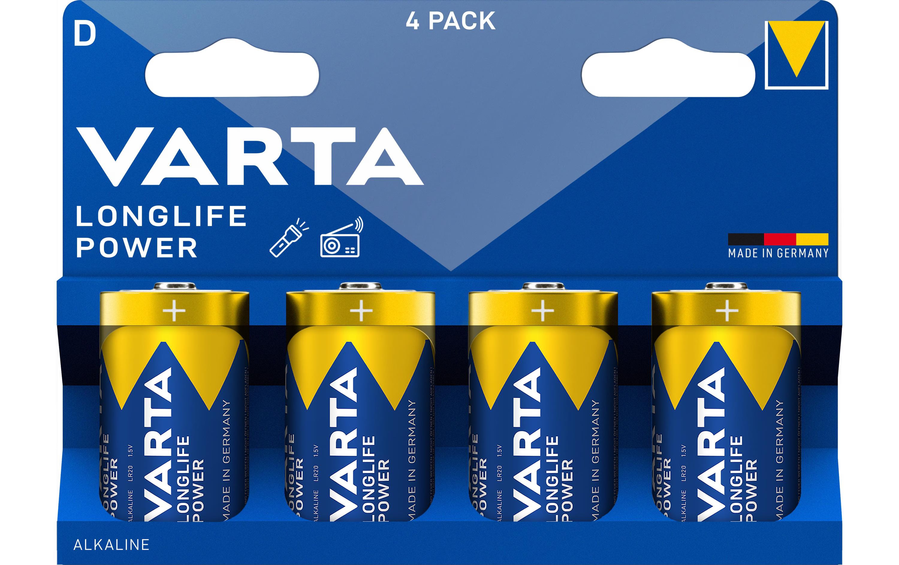 Varta, Batterie Longlife Power D , 4 Stück