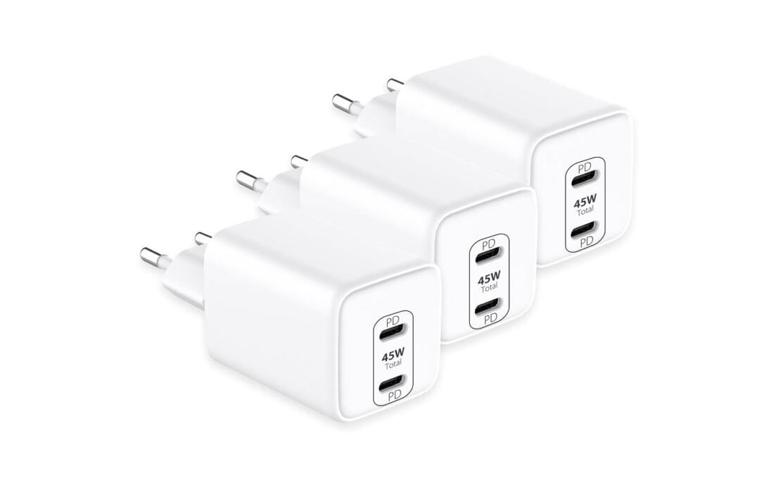 LMP USB-C GaN Dual Power Adapter 45W 3-Pack