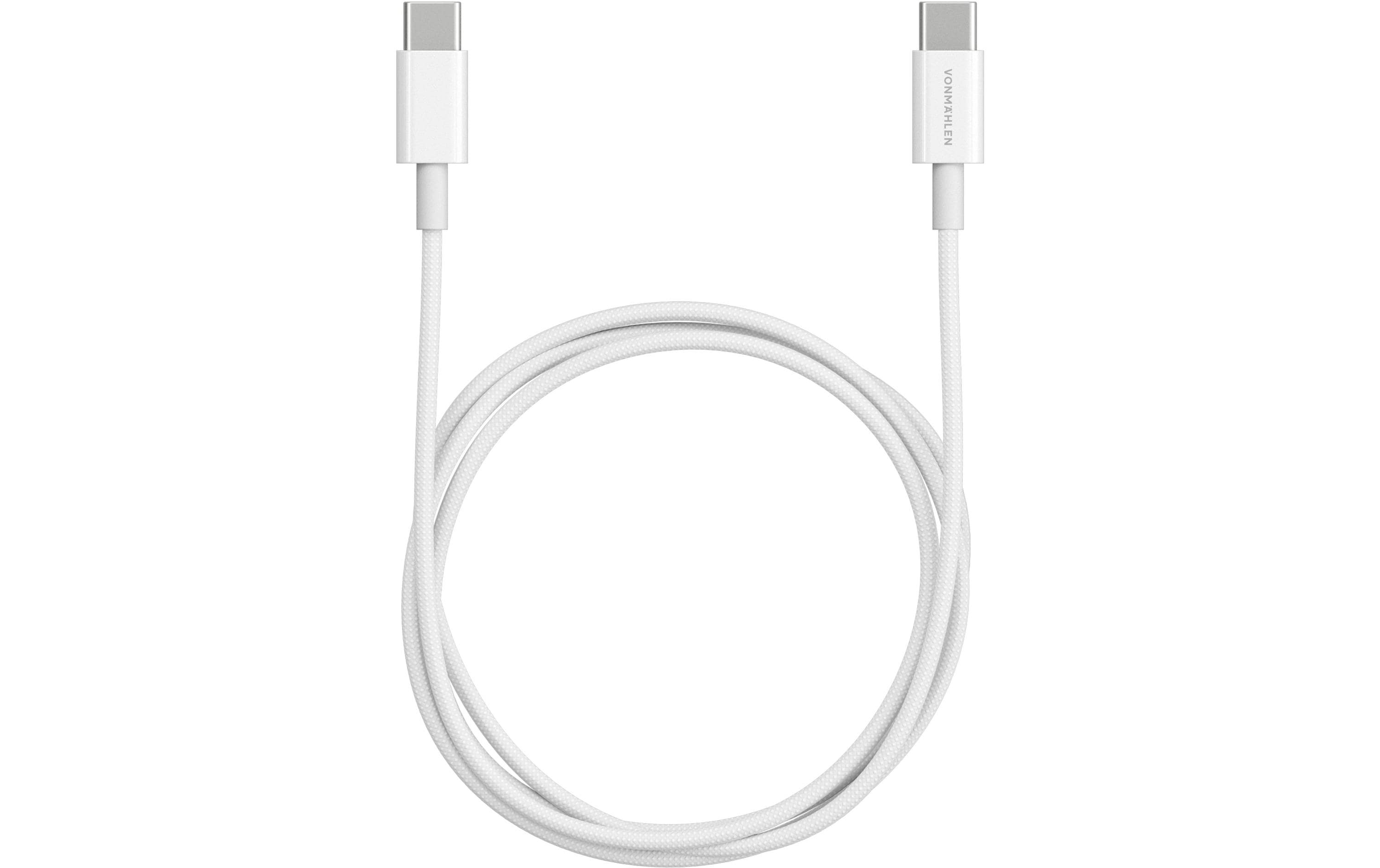 VONMÄHLEN USB-C auf USB-C Kabel 1 m, Weiss