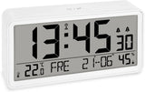 ADE grosse digitale Tisch-/Wanduhr weiss