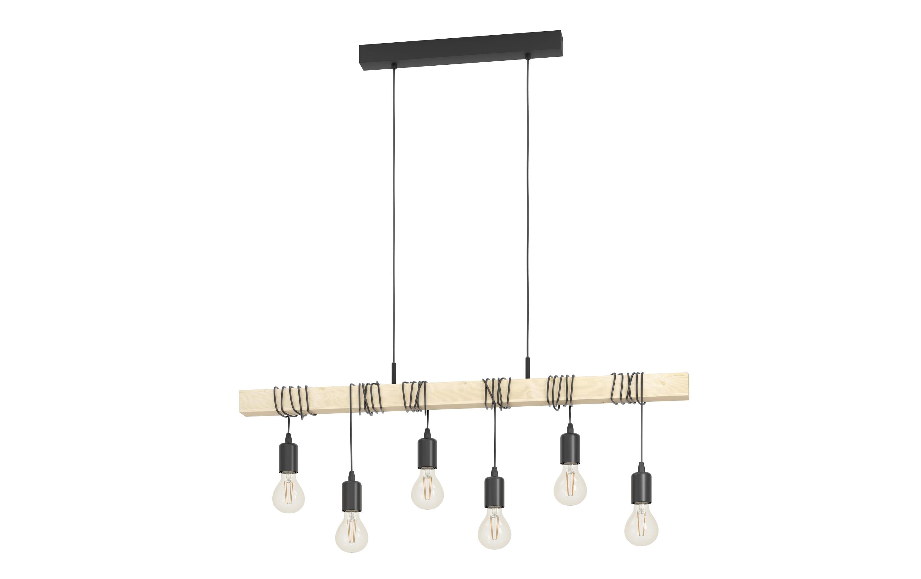 EGLO Pendelleuchte TOWNSHEND schwarz, braun