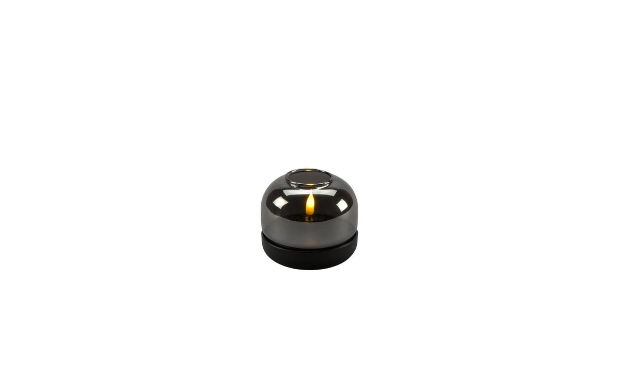 Konstsmide LED Kerze graues Glas schwarz