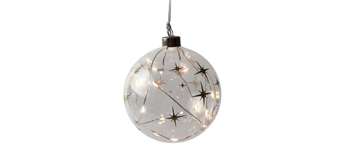 Dameco LED Glas Kugel Stern 12cm