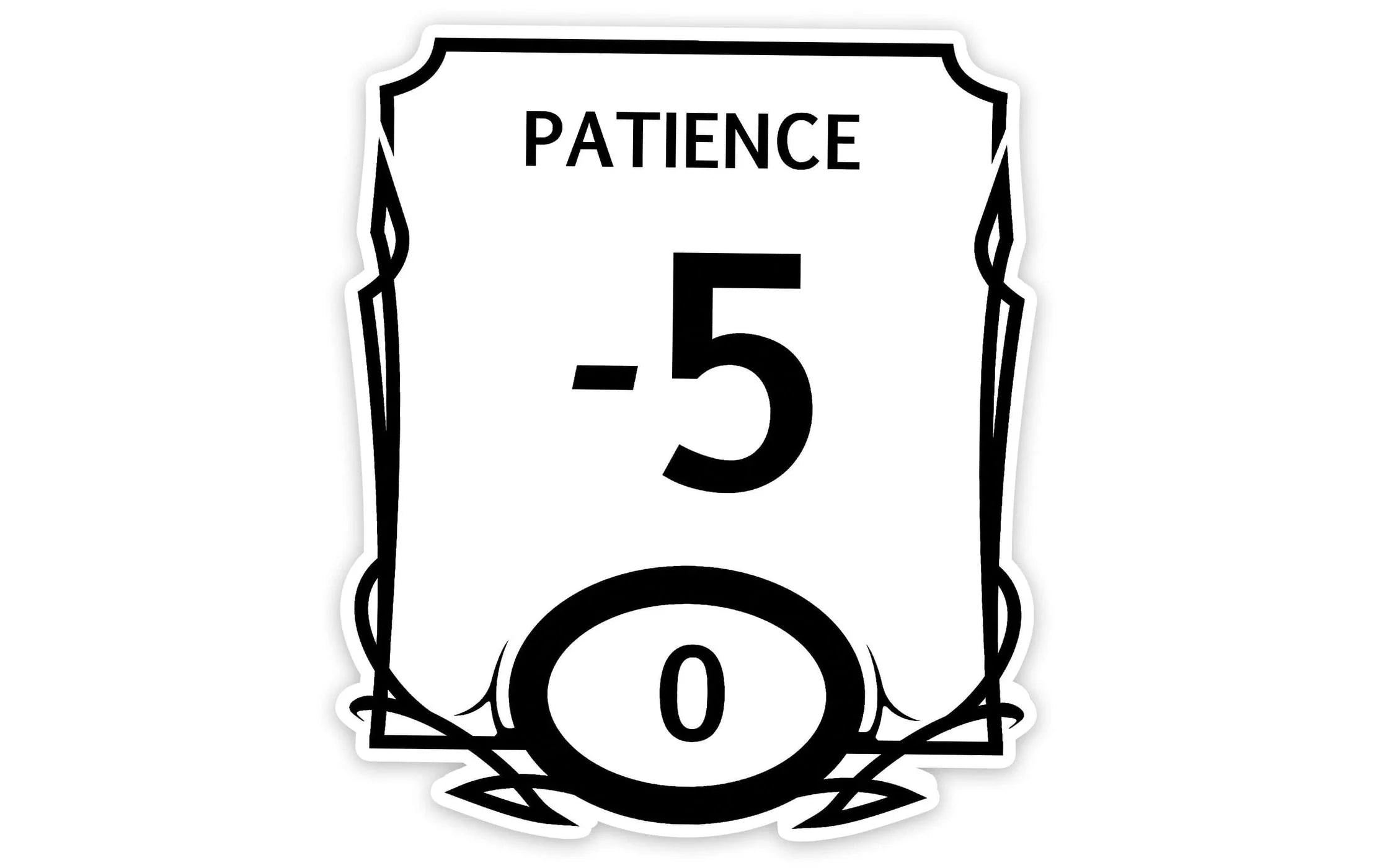 Stat Block Patience Sticker