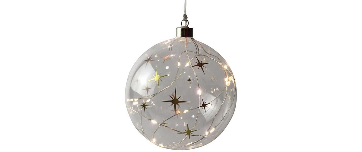 Dameco LED Glas Kugel Stern 15cm