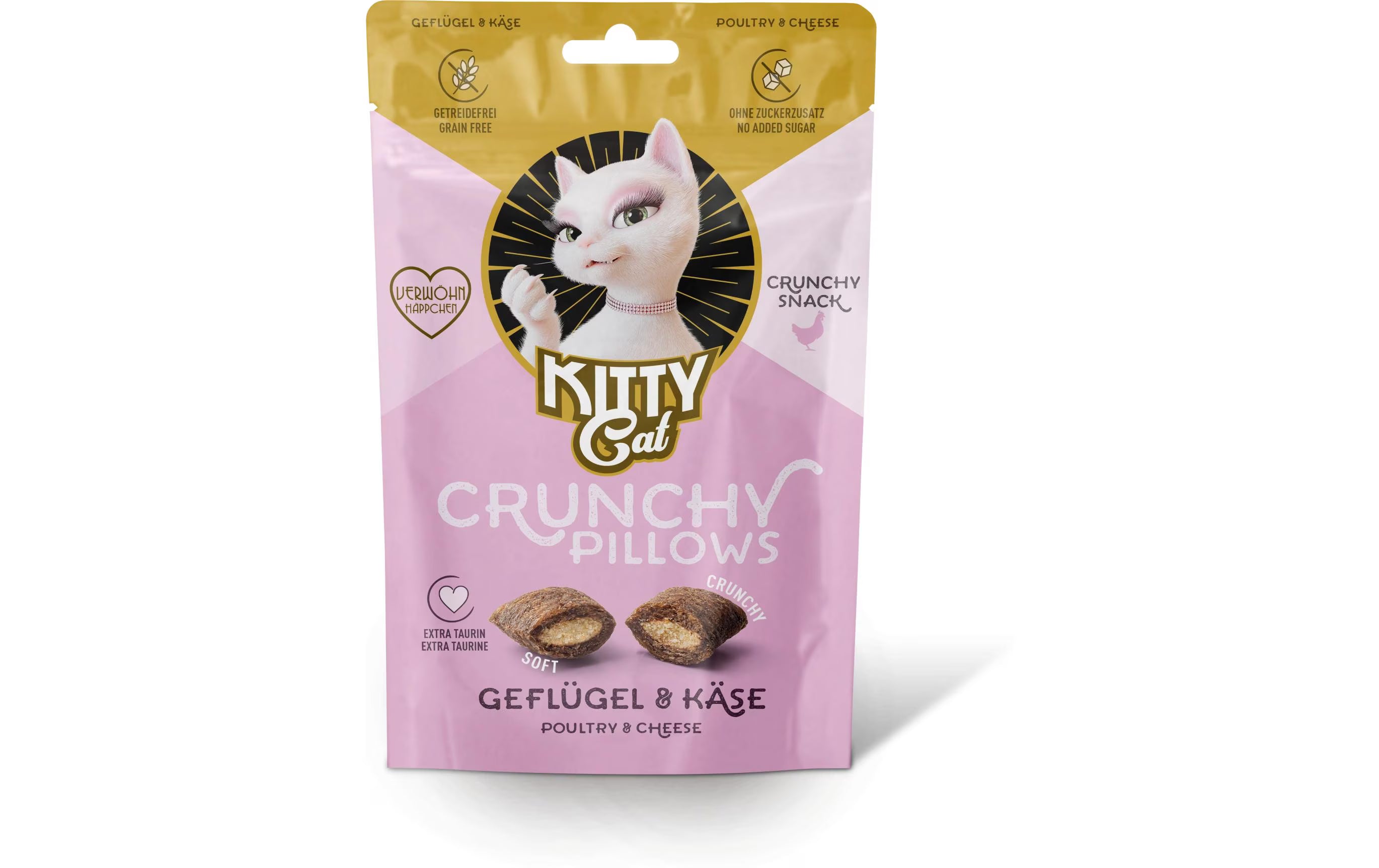 KittyCat Crunchy Pillows Geflügel, Käse