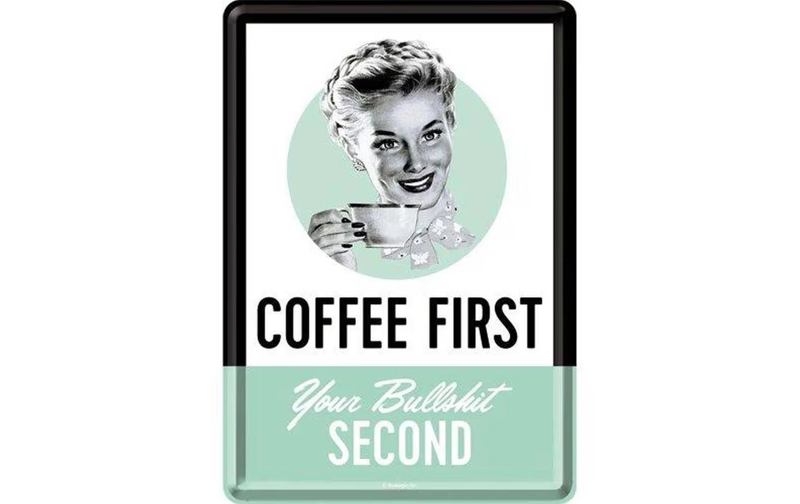 Nostalgic Art Postkarte Coffee First