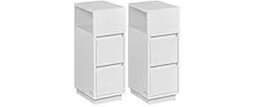 Vasagle Nachttisch in Weiss, 2er Set