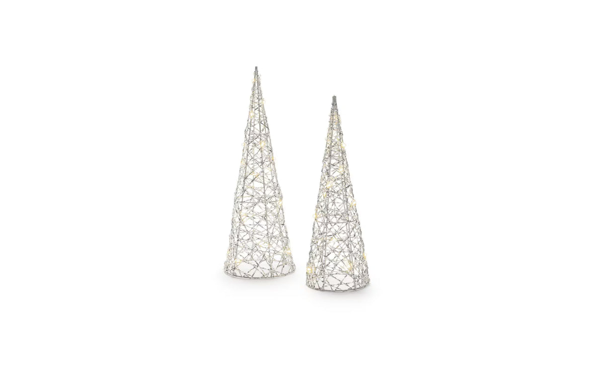 STT LED Silber Baum Set 2 Stk.