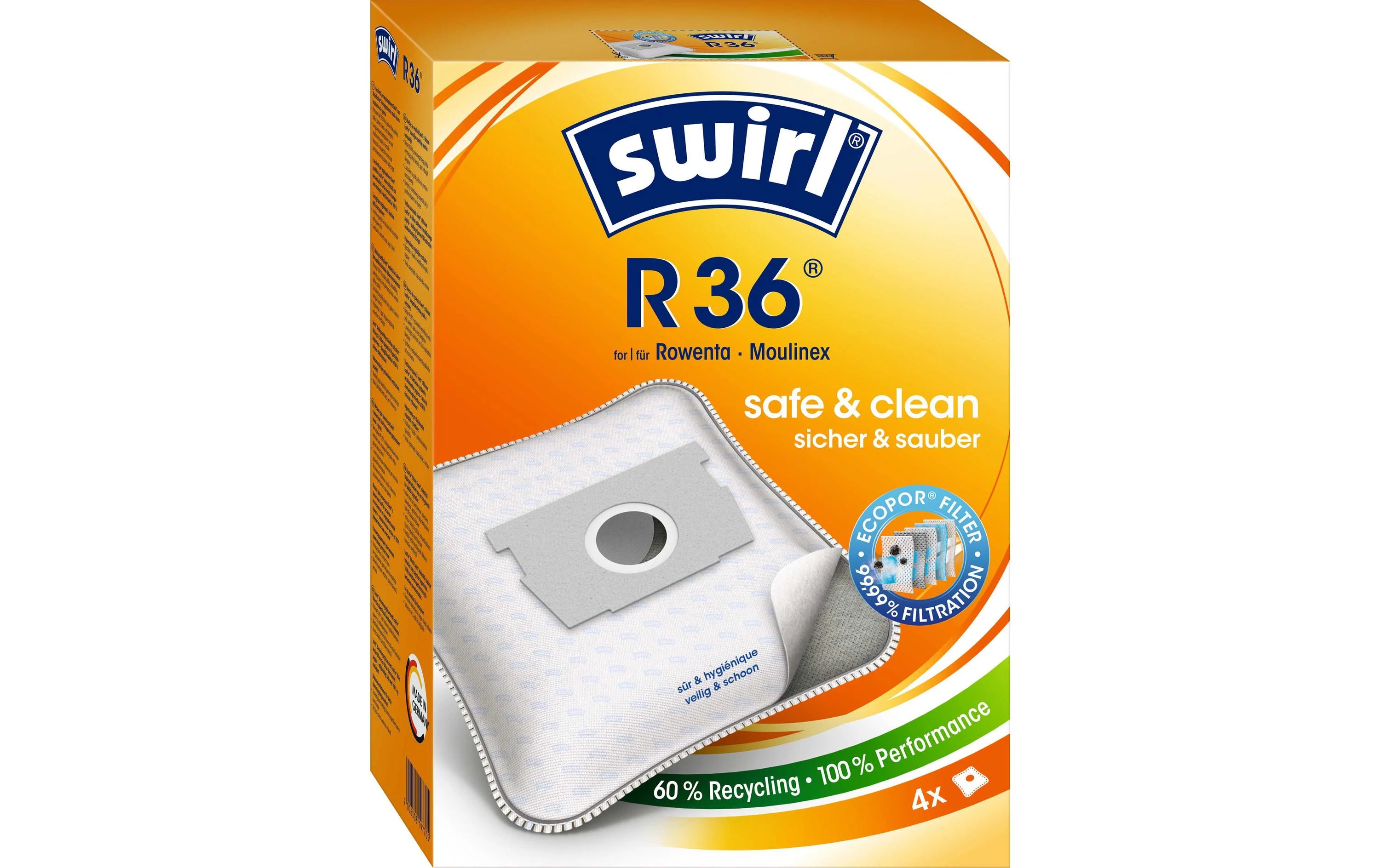 Swirl Staubfilterbeutel R 36 4 Stück