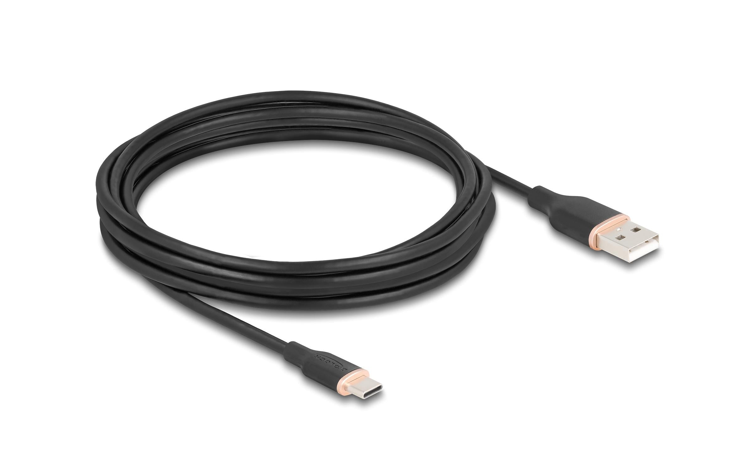 Delock, USB 2.0-Kabel Silikon USB A - USB C