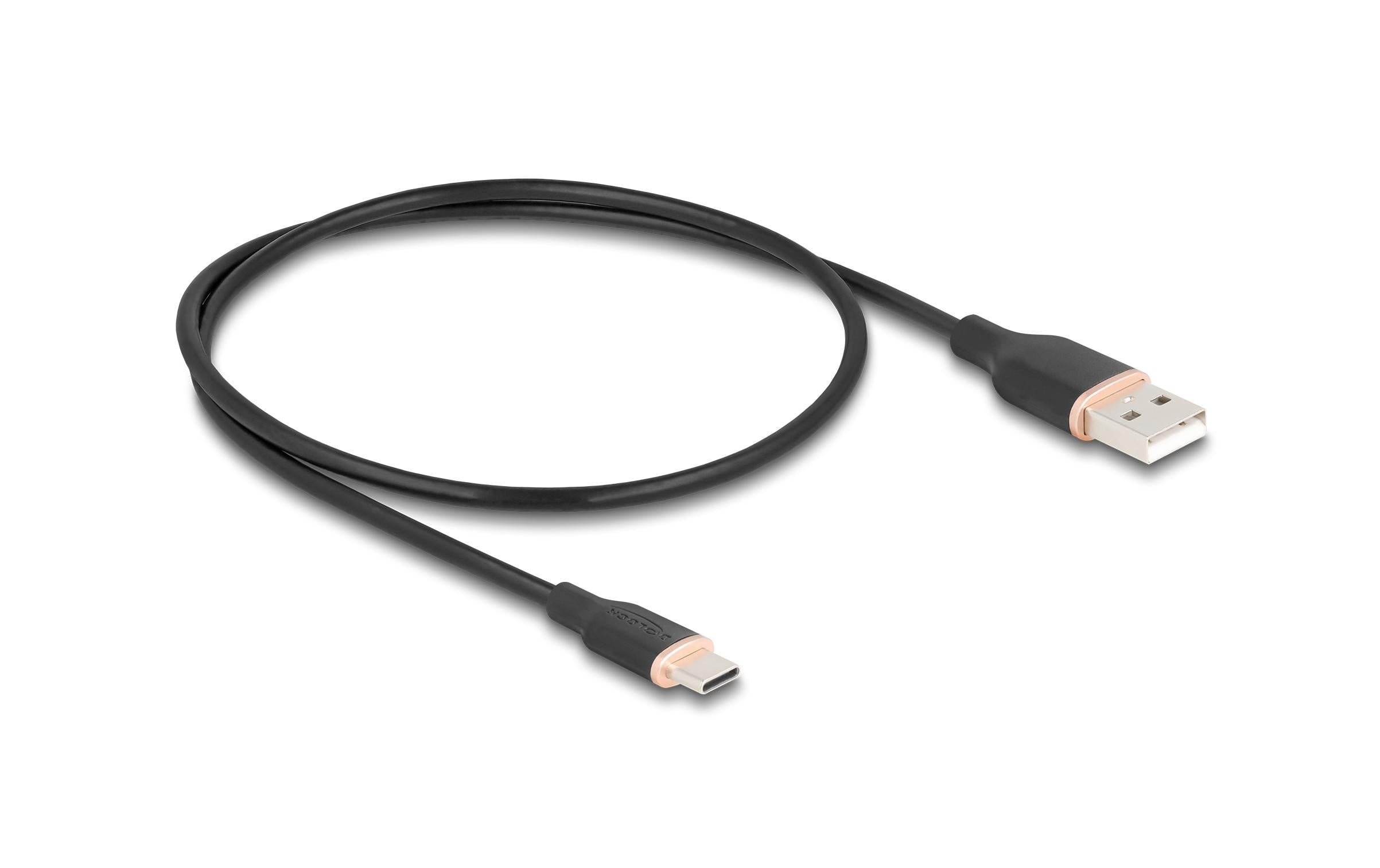 Delock, USB 2.0-Kabel Silikon USB A - USB C