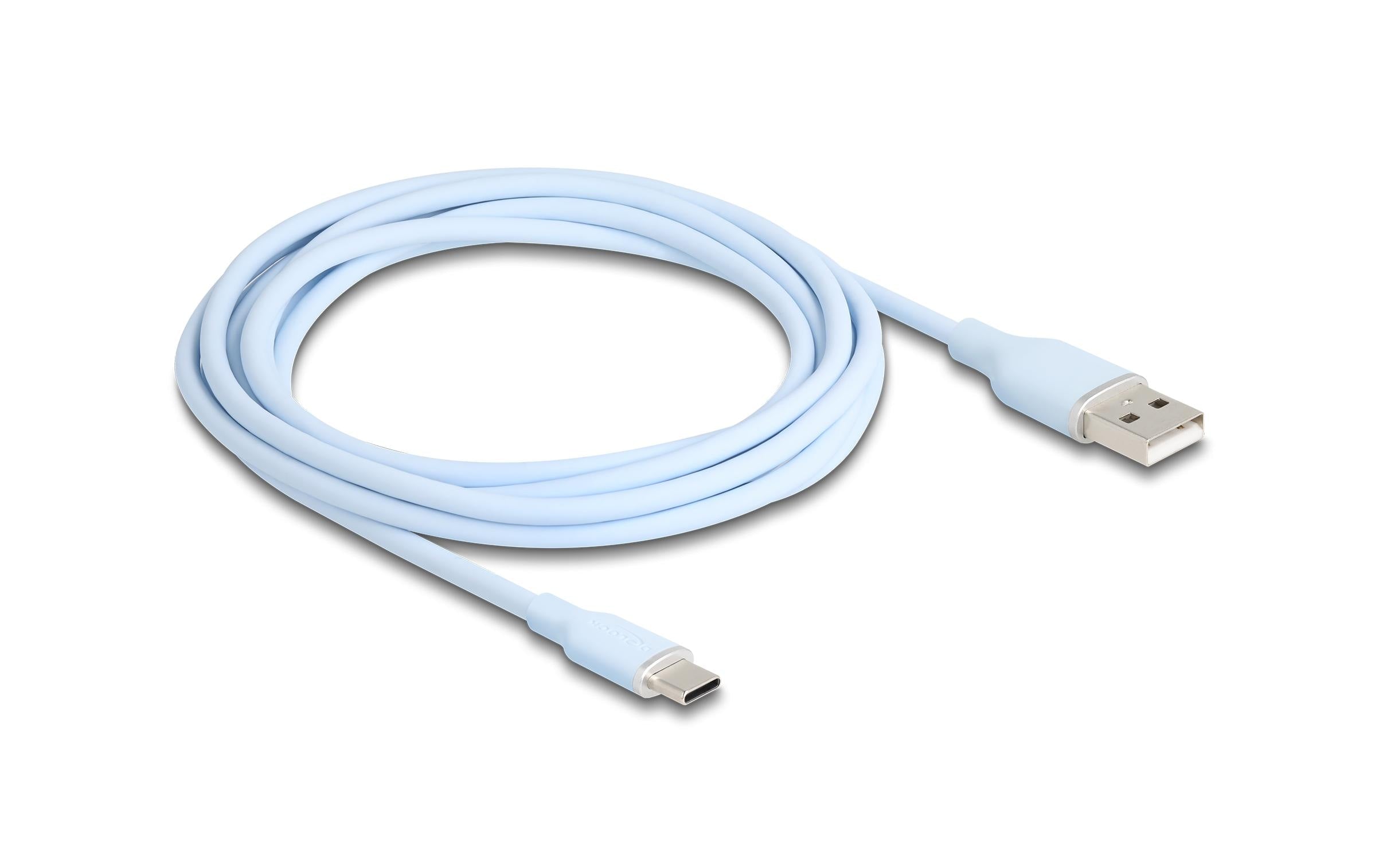 Delock, USB 2.0-Kabel Silikon USB A - USB C