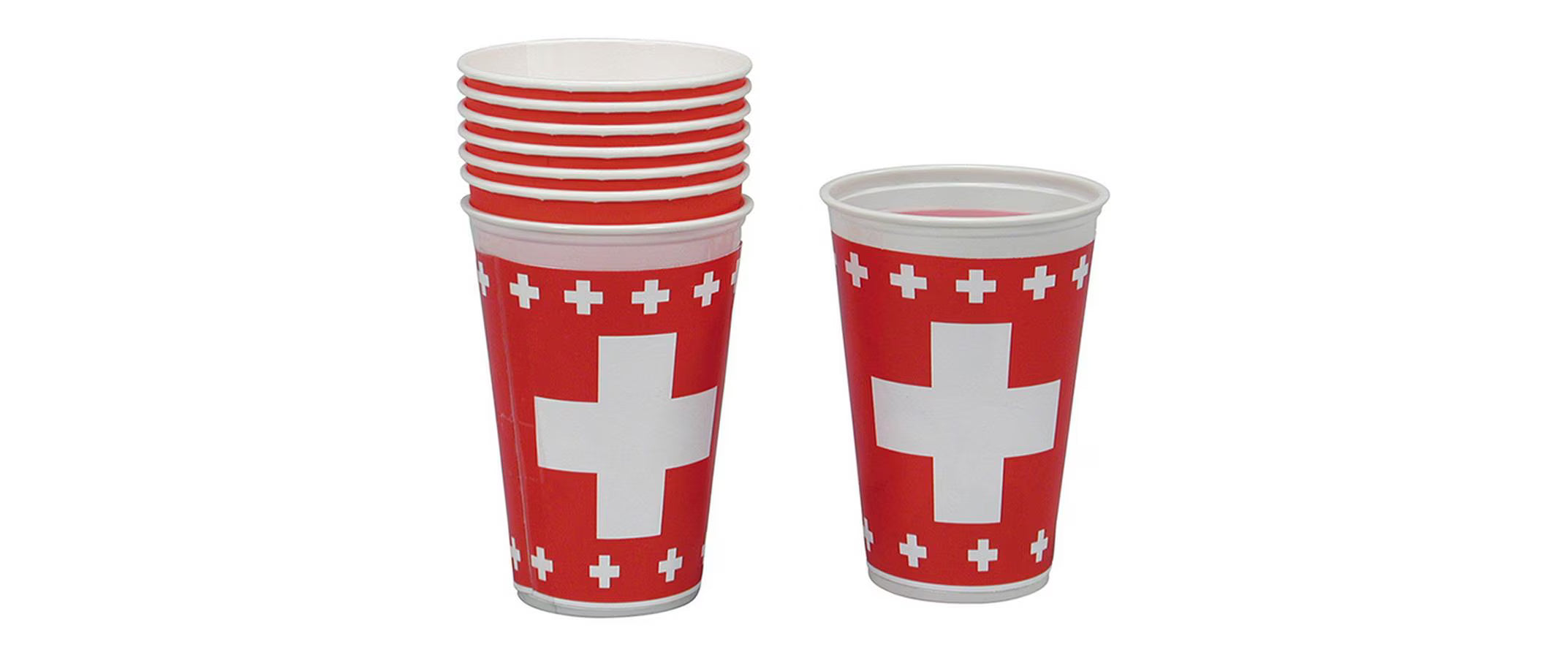 CH Becher Schweizerkreuz 8er Set
