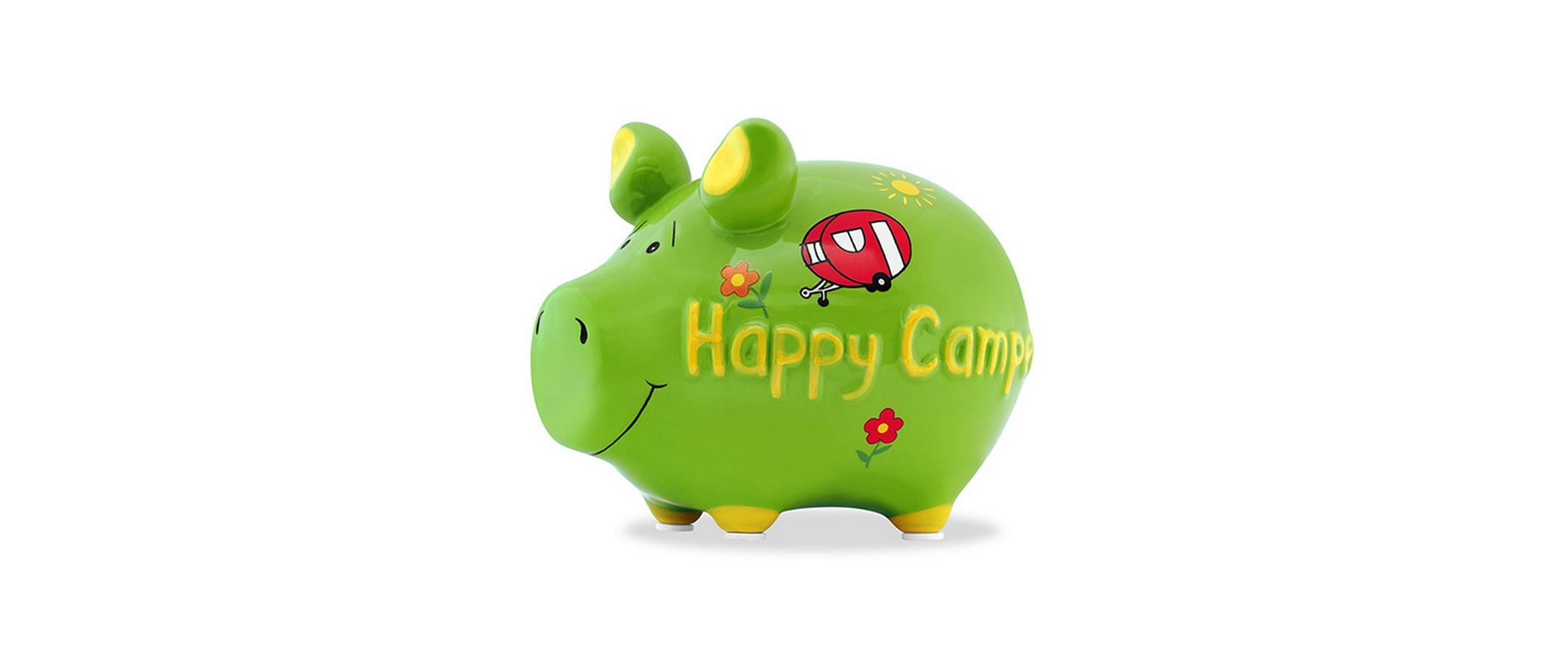 Sparschwein Happy Camper