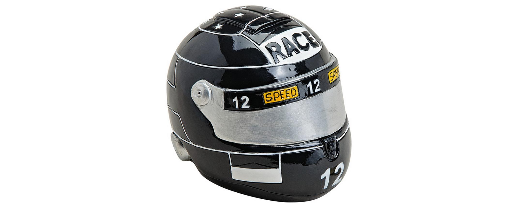 Spardose Motorradhelm schwarz Poly