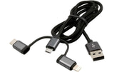 EXSYS EX-K1403-2, USB 3-in1 Ladekabel, 1m
