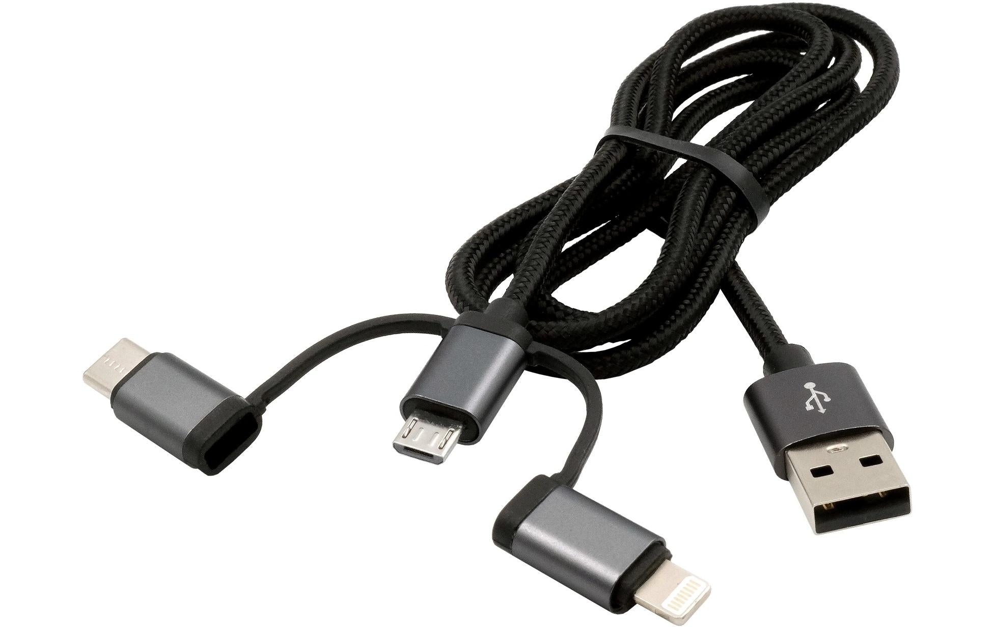 EXSYS EX-K1403-2, USB 3-in1 Ladekabel, 1m