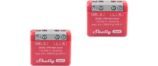 Shelly WLAN-Schaltaktor 1PM Mini Gen4 x 2