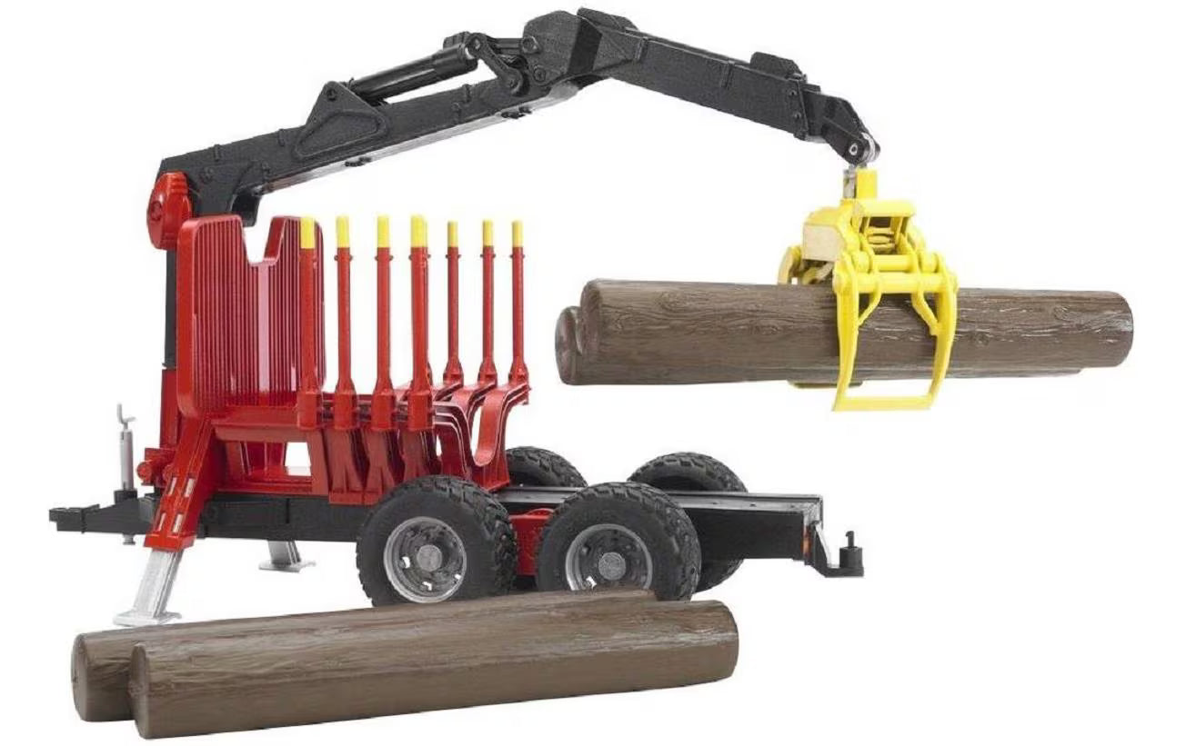 Rückanhänger mit Ladekran+ Holzgreifer