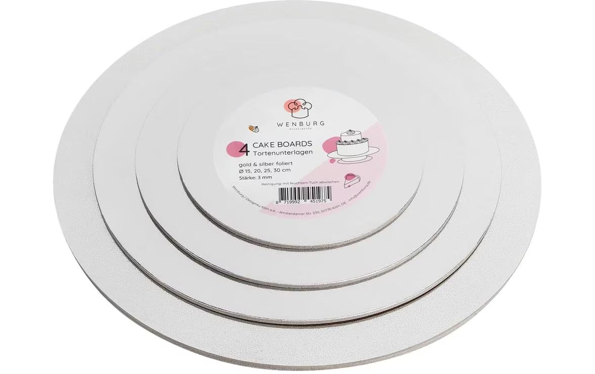 Wenburg Tortenplatten 4er-Set Silber + Gold
