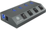 ICY BOX IB-HUB1405, silber, 4x USB3.0 Hub