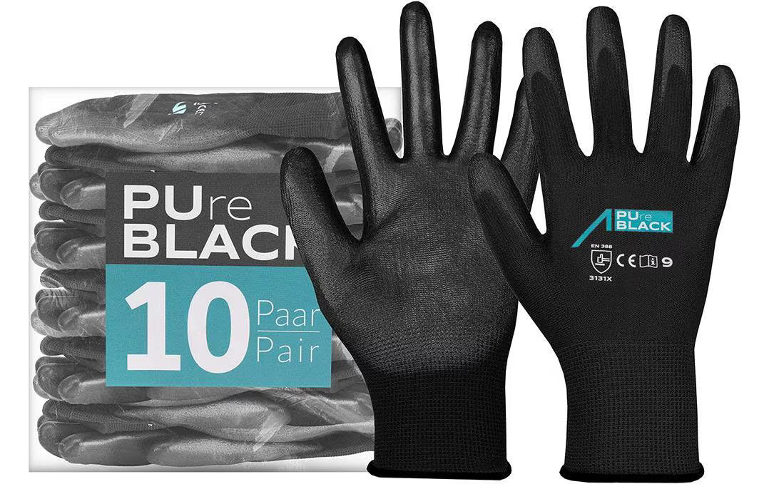 ACE PureBlack PU Arbeitshandschuhe 10 Paar