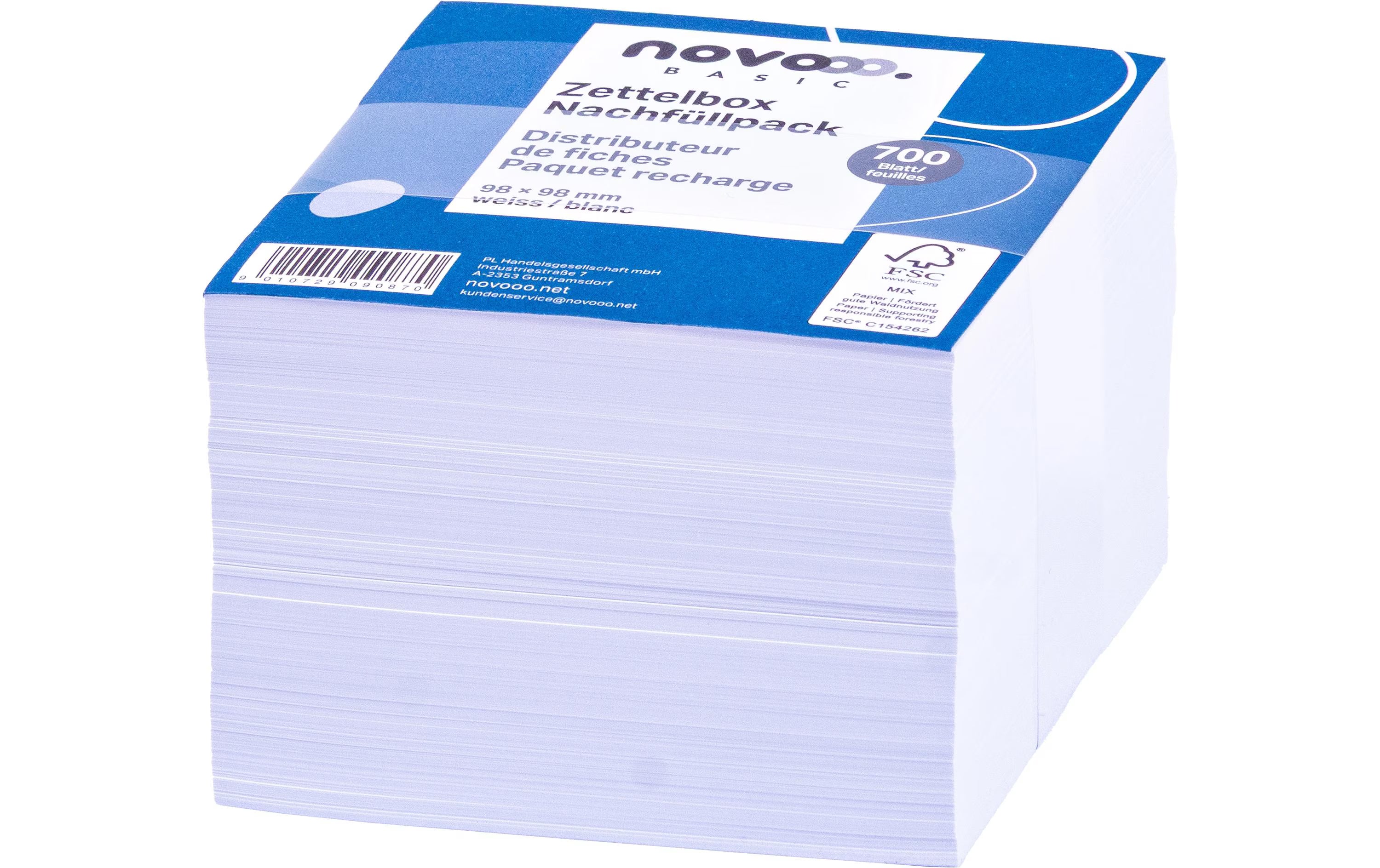 NOVOOO Zettelbox Papier 98x98mm